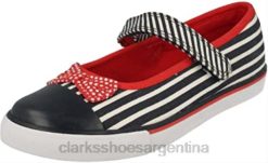 Clarks niños Zapatos de lona lavables para niña azul marino gracie joy clarks BPDZ202844 Azul marino