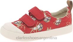 Clarks niños zapatos para caminar halcy high fst para bebé niño rojo combi clarks BPDZ20798 combinado rojo