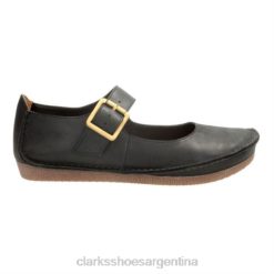 Clarks unisexo clarks de cuero negro janey junio BPDZ204067 cuero negro