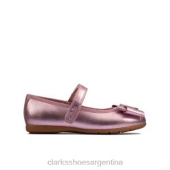Clarks unisexo clarks de cuero rosa dance bow inf g fit BPDZ204675 cuero rosa