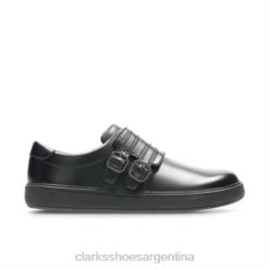 Clarks unisexo clarks street stride jnr g fit cuero negro BPDZ204989 cuero negro