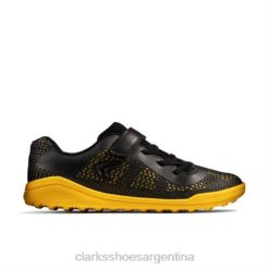 Clarks unisexo premio swift jnr f fit clarks negro/amarillo bajo BPDZ204941 amarillo negro