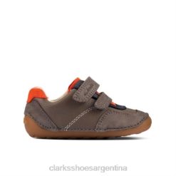 Clarks unisexo ti ny anochecer fst g fit clarks cuero combinado gris BPDZ204959 cuero combinado gris