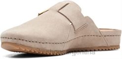 Clarks unisexo zapatos clarks brookleigh mule de gamuza arena BPDZ20115