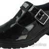 Clarks unisexo zapatos clarks loxham shiny juvenil charol negro BPDZ20554