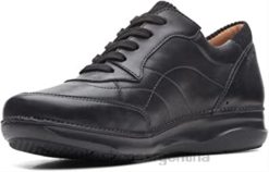 Clarks unisexo zapatos de cuero appley tie clarks negros BPDZ20246